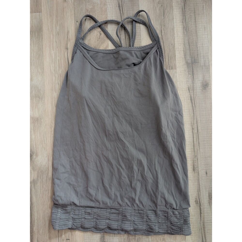 Athleta Grey Silver Strappy Back Bra Tank, Medium (C7)
